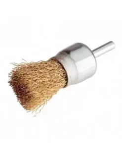 Brosse Pinceau Sur Tige D.25 Mm - Fils De 0,3 Mm Ondulés En Acier Laitonné - 10314018 - Sidamo | IFD Outillage
