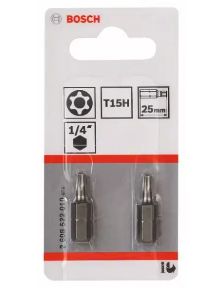 Pack 2 Embouts De Vissage Security-Torx Extra-dure T15H Longueur 25mm | 2608522010 - Bosch | IFD Outillage 2 Pack 2 Embouts De Vissage Security-Torx Extra-dure T15H Longueur 25mm | 2608522010 - Bosch | IFD Outillage – Image 2