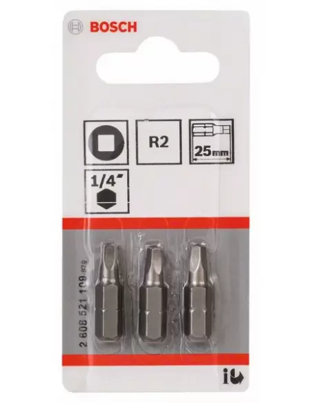 Pack 3 Embouts De Vissage Carrée Conique Femelle Extra-dure R2 Longueur 25 Mm | 2608521109 - Bosch | IFD Outillage 2 Pack 3 Embouts De Vissage Carrée Conique Femelle Extra-dure R2 Longueur 25 Mm | 2608521109 - Bosch | IFD Outillage – Image 2