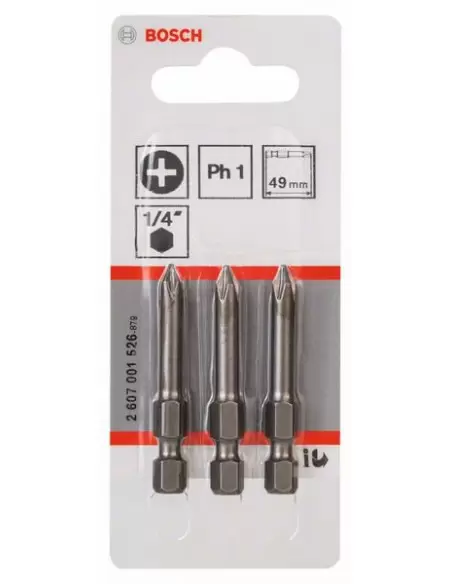 Pack 3 Embouts De Vissage Cruciformes Extra-dure PH1 Longueur 49 Mm | 2607001526 - Bosch | IFD Outillage 2 Pack 3 Embouts De Vissage Cruciformes Extra-dure PH1 Longueur 49 Mm | 2607001526 - Bosch | IFD Outillage – Image 2