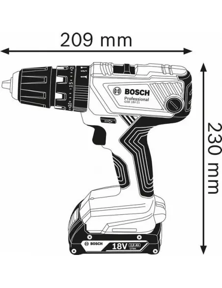 Perceuse à Percussion GSB 18V-21 2Ah BOXX | 06019H1107 - Bosch | IFD Outillage 2 Perceuse à Percussion GSB 18V-21 2Ah BOXX | 06019H1107 - Bosch | IFD Outillage – Image 2