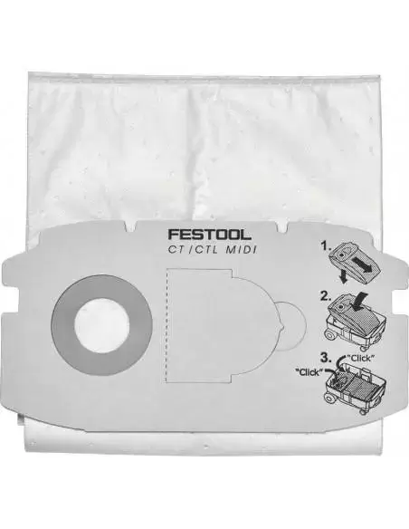 Sac Filtre SELFCLEAN SC FIS-CT MIDI/5 - Festool | IFD Outillage 1 Sac Filtre SELFCLEAN SC FIS-CT MIDI/5 - Festool | IFD Outillage